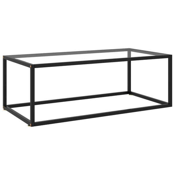 Coffee Table Black With Tempered Glass 100X50x35 Cm Coffee Tables