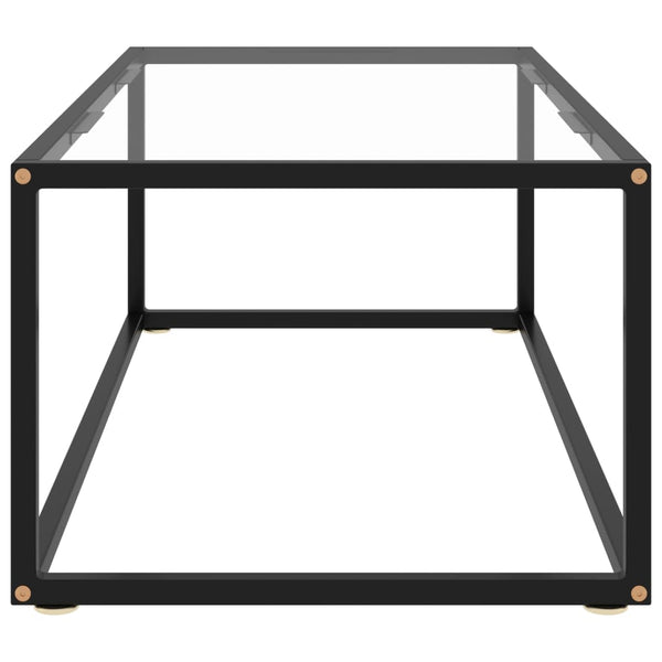 Coffee Table Black With Tempered Glass 100X50x35 Cm Coffee Tables