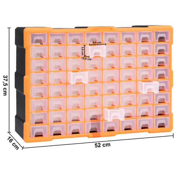 Multi Drawer Organiser With 64 Drawers 52X16x37.5 Cm Tool Cabinets & Cupboards