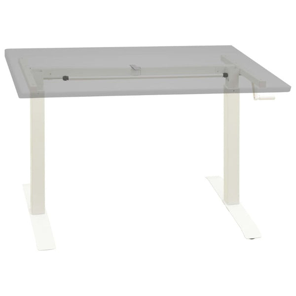 Vidaxl Manual Height Adjustable Standing Desk Frame Hand Crank White Home Office Desks