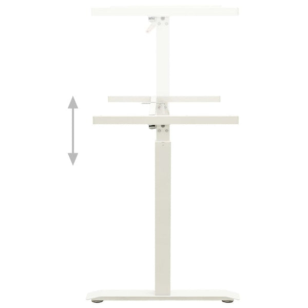 Vidaxl Manual Height Adjustable Standing Desk Frame Hand Crank White Home Office Desks