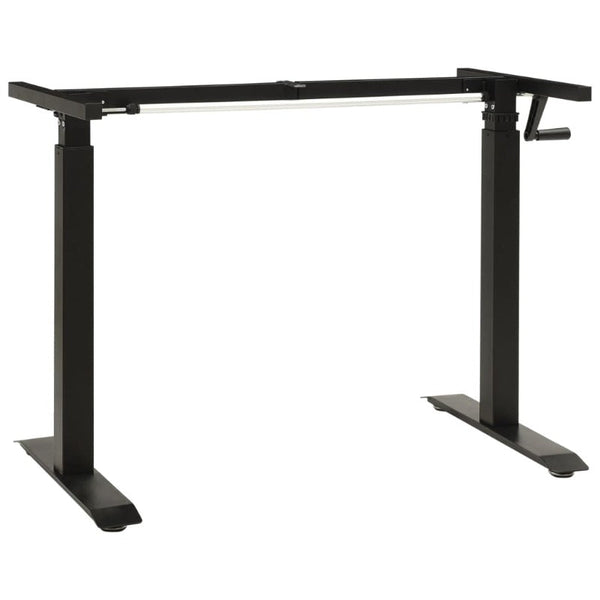 Vidaxl Manual Height Adjustable Standing Desk Frame Hand Crank Black Standing Desks