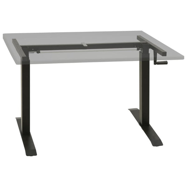 Vidaxl Manual Height Adjustable Standing Desk Frame Hand Crank Black Standing Desks