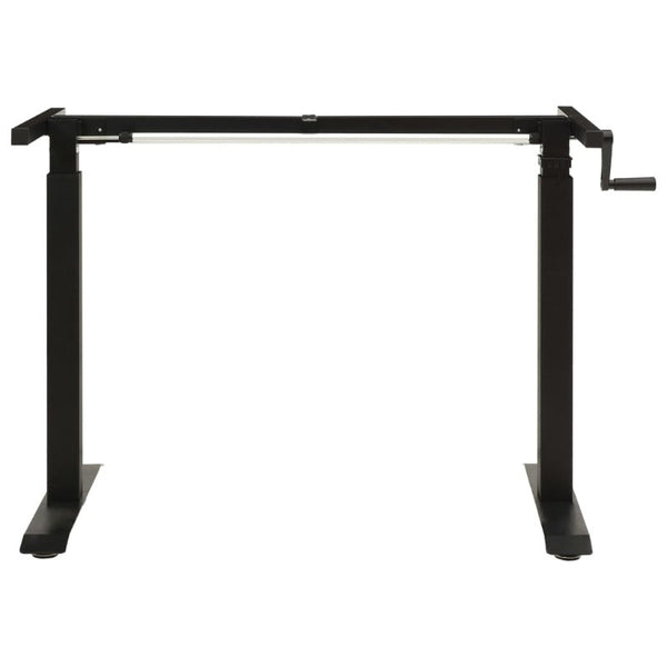 Vidaxl Manual Height Adjustable Standing Desk Frame Hand Crank Black Standing Desks