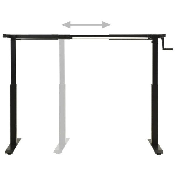 Vidaxl Manual Height Adjustable Standing Desk Frame Hand Crank Black Standing Desks
