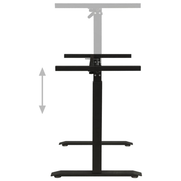 Manual Height Adjustable Standing Desk Frame Hand Crank Black