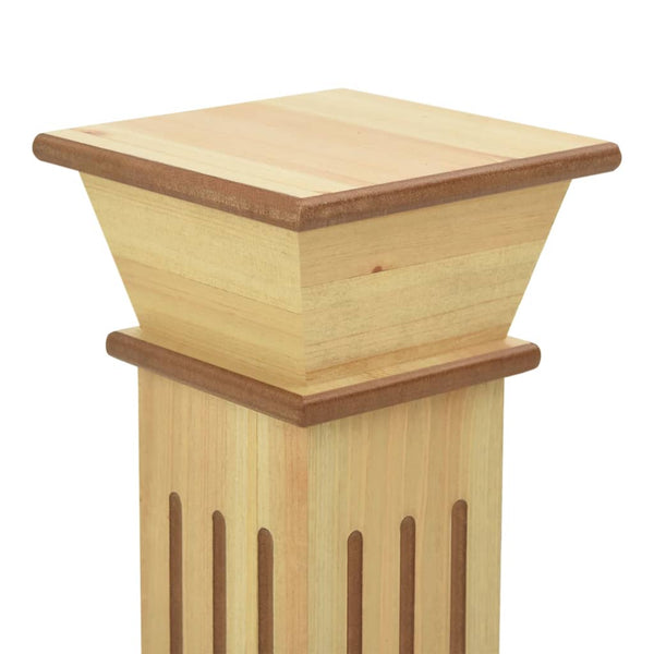 Classic Square Pillar Plant Stand Light Wood 17X17x66 Cm Mdf Plant Stands