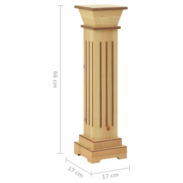 Classic Square Pillar Plant Stand Light Wood 17X17x66 Cm Mdf Plant Stands