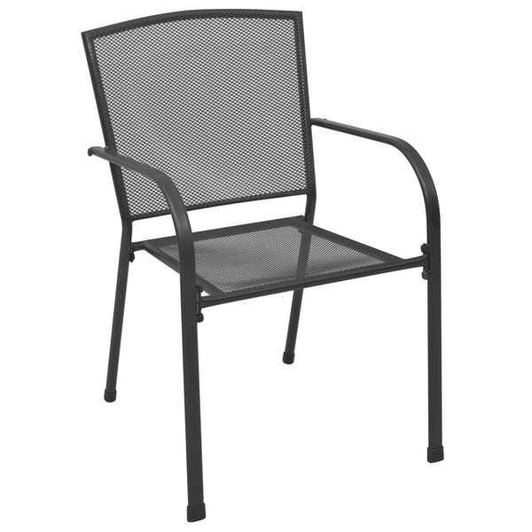 Outdoor Chairs 4 Pcs Mesh Design Anthracite Steel Patio Chairs