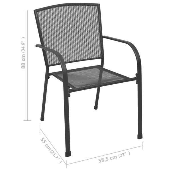 Outdoor Chairs 4 Pcs Mesh Design Anthracite Steel Patio Chairs