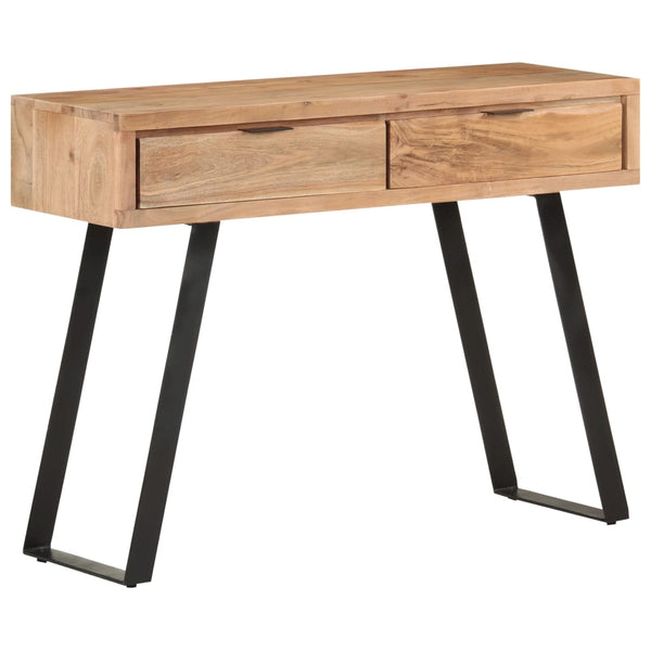 Console Table 100X35x76 Cm Solid Acacia Wood With Live Edges Tables