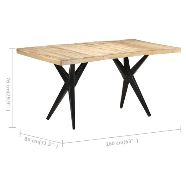 Dining Tables Dining Table 160X80x76 Cm Rough Mango Wood