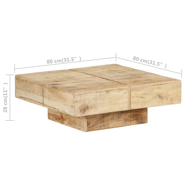 Coffee Table 80X80x28 Cm Solid Mango Wood Coffee Tables