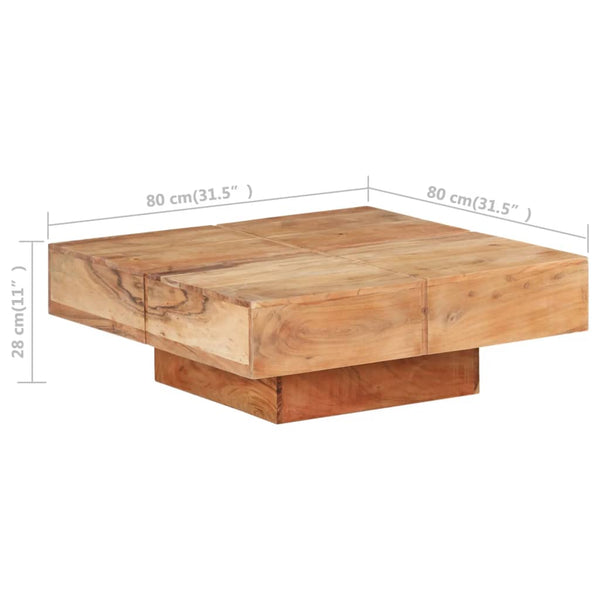 Coffee Tables Coffee Table 80X80x28 Cm Solid Acacia Wood