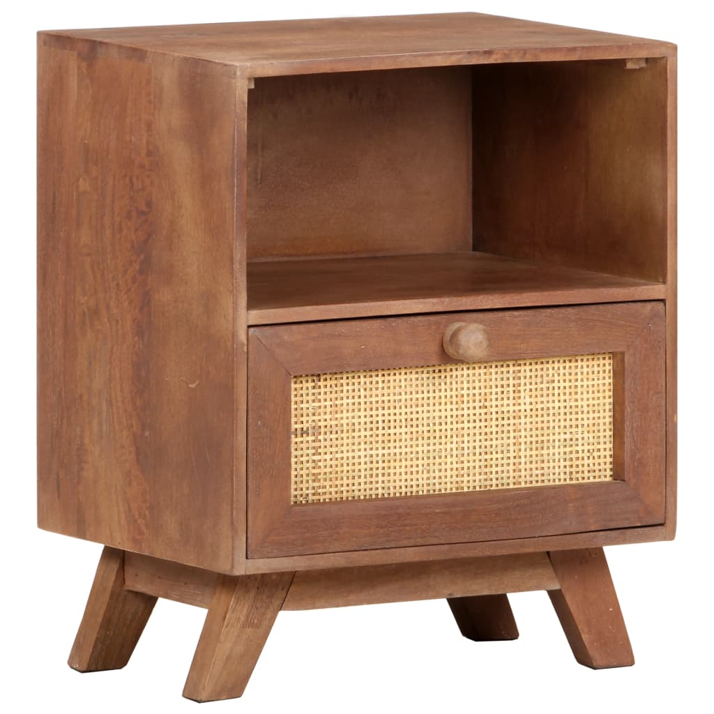 Bedside Cabinet 40X30x50 Cm Solid Mango Wood Bedside Tables