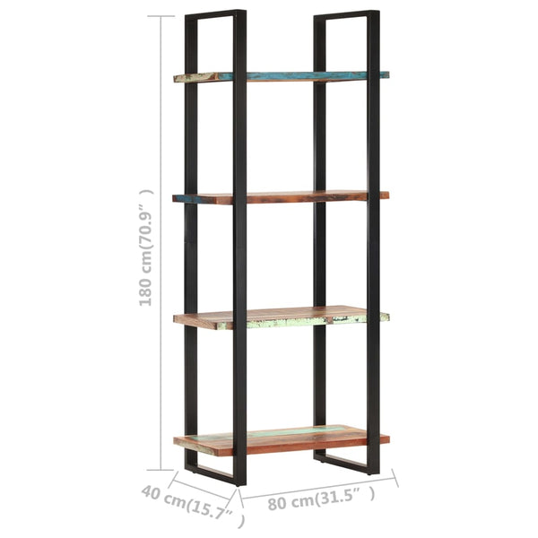 Vidaxl 4 Tier Bookcase 80X40x180 Cm Solid Reclaimed Wood Seasonal Decorations