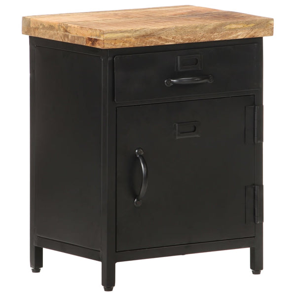 Bedside Cabinet 40X30x52 Cm Rough Mango Wood Bedside Tables