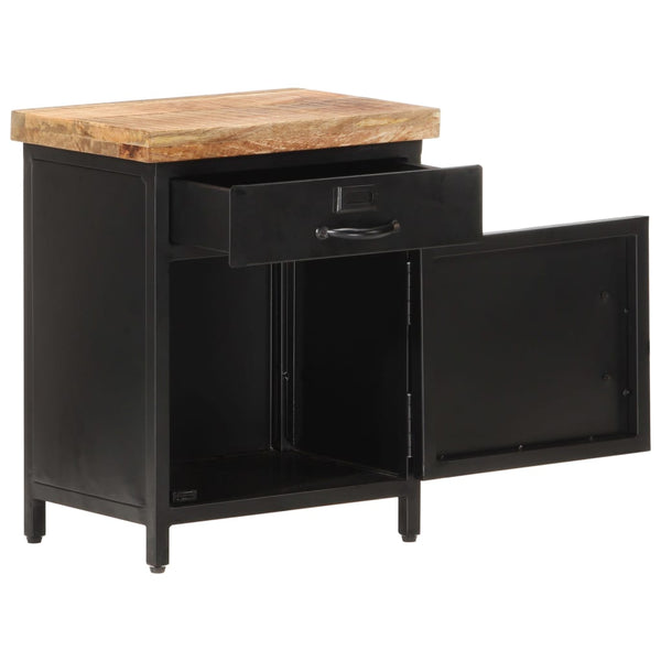 Bedside Cabinet 40X30x52 Cm Rough Mango Wood Bedside Tables