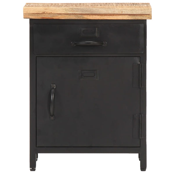 Bedside Cabinet 40X30x52 Cm Rough Mango Wood Bedside Tables