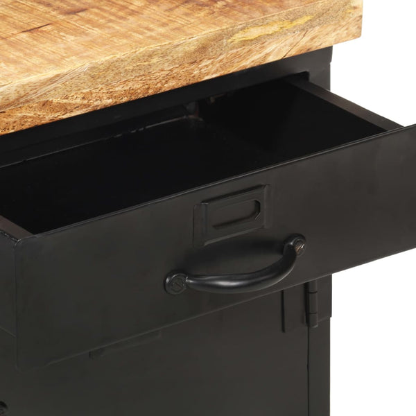 Bedside Cabinet 40X30x52 Cm Rough Mango Wood Bedside Tables