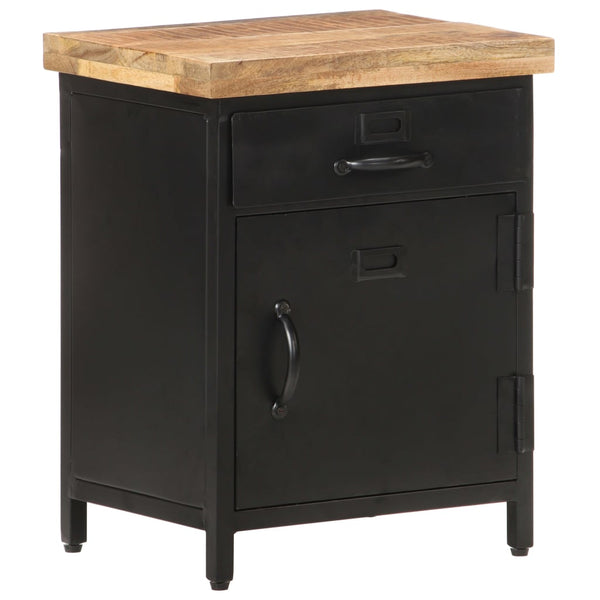 Bedside Cabinet 40X30x52 Cm Rough Mango Wood Bedside Tables