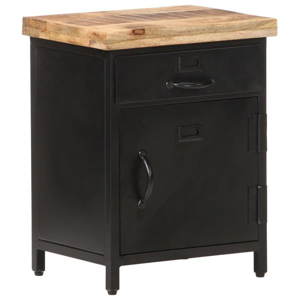 Bedside Cabinet 40X30x52 Cm Rough Mango Wood Bedside Tables