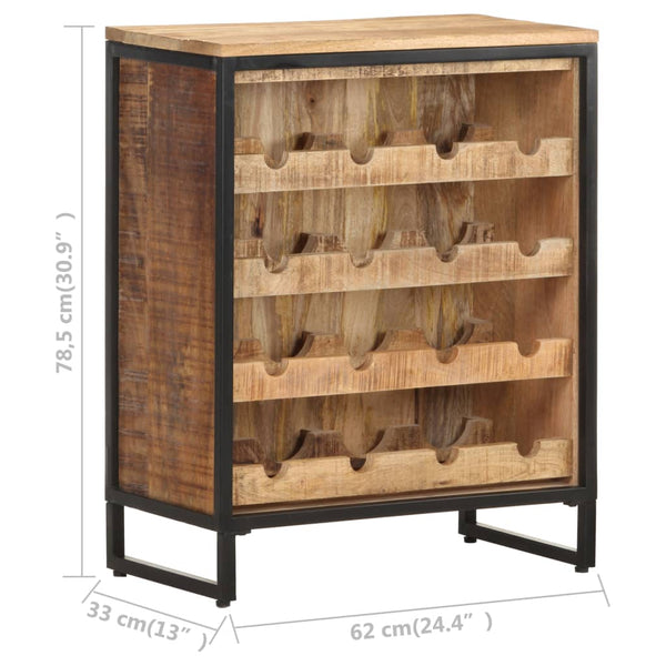 Wine Cabinet 62X33x78.5 Cm Rough Mango Wood Racks