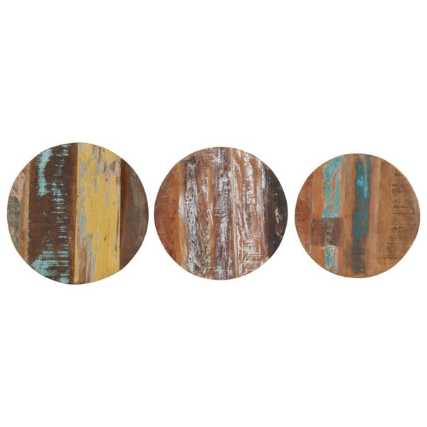 3 Pcs Solid Reclaimed Wood Side Tables