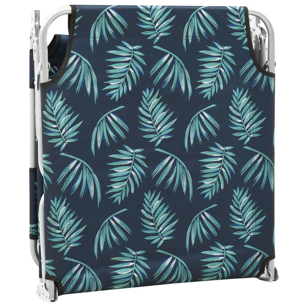 Folding Sun Lounger With Head Cushion Steel Leaves Print Loungers