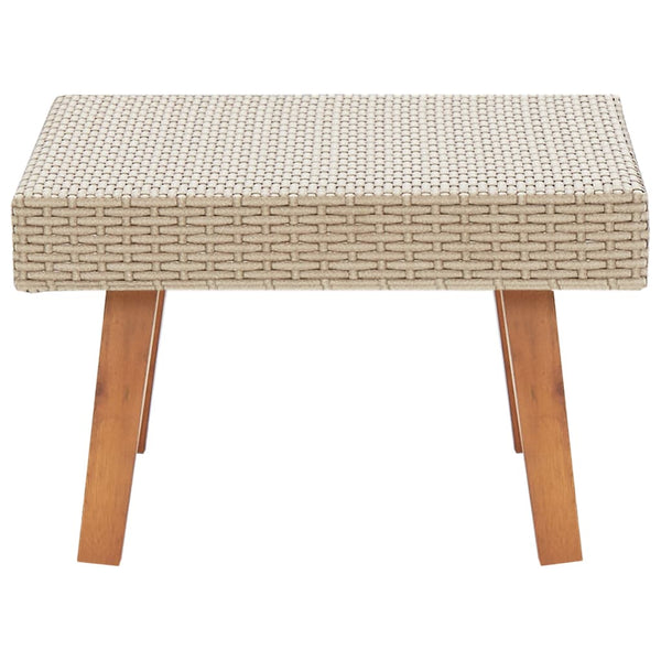 Garden Coffee Table Poly Rattan Beige Patio & Garden Tables