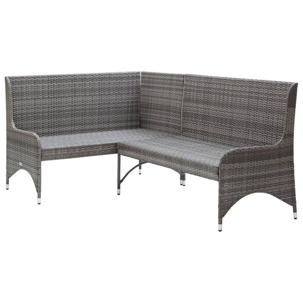 Garden Corner Sofas 2 Pcs Poly Rattan Grey Patio Chairs