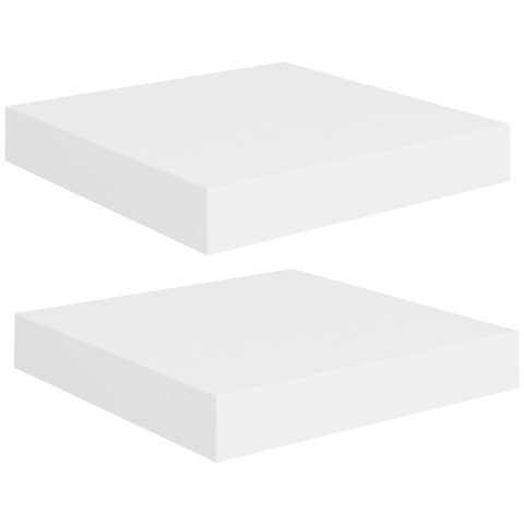 Floating 2 Pcs White 23X23.5X3.8 Cm Mdf Wall Shelves