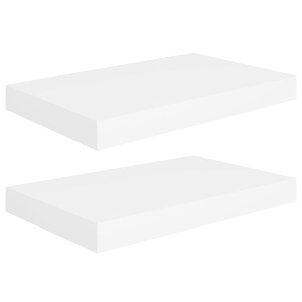 Floating Wall Shelves 2 Pcs White 40X23x3.8 Cm Mdf Bookshelves