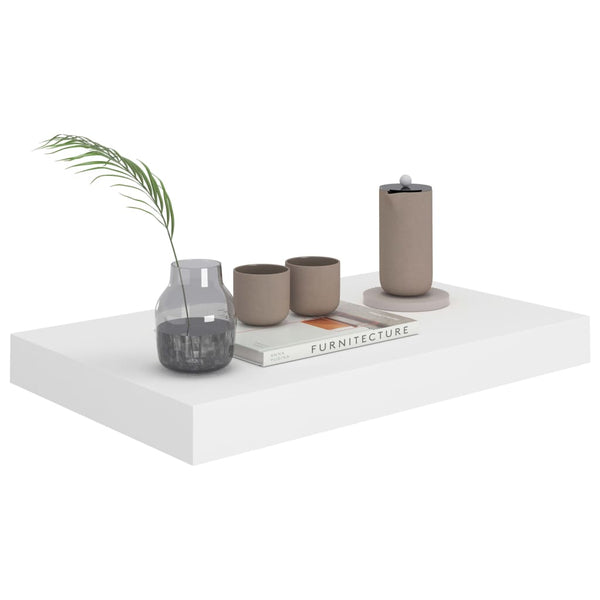 Floating Wall Shelves 2 Pcs White 40X23x3.8 Cm Mdf Bookshelves