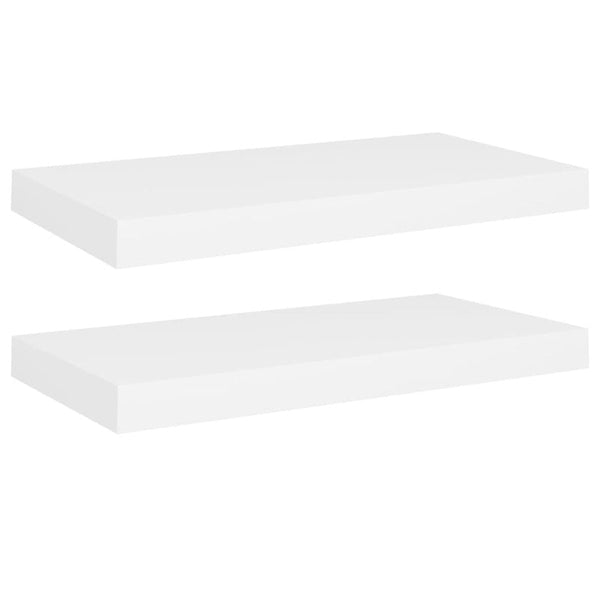 Floating 2 Pcs White 50X23x3.8 Cm Mdf Wall Shelves