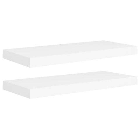 Floating Wall Shelves 2 Pcs White 60X23.5X3.8 Cm Mdf Bookshelves