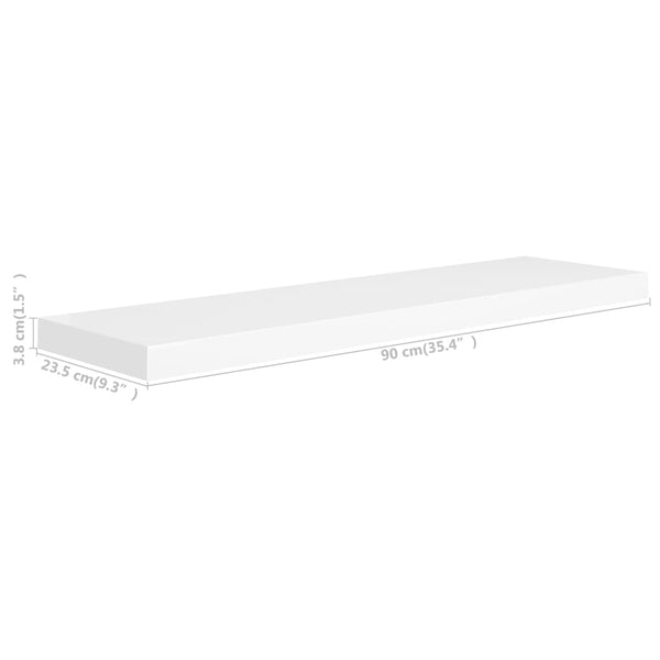 Vidaxl Floating Wall Shelf White 90X23.5X3.8 Cm Mdf Wall Shelves