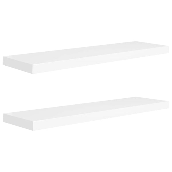 Vidaxl Floating 2 Pcs White 90X23.5X3.8 Cm Mdf Wall Shelves