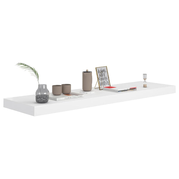 Vidaxl Floating 2 Pcs White 90X23.5X3.8 Cm Mdf Wall Shelves