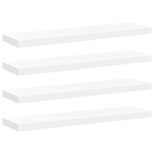 Vidaxl Floating 4 Pcs White 90X23.5X3.8 Cm Mdf Wall Shelves