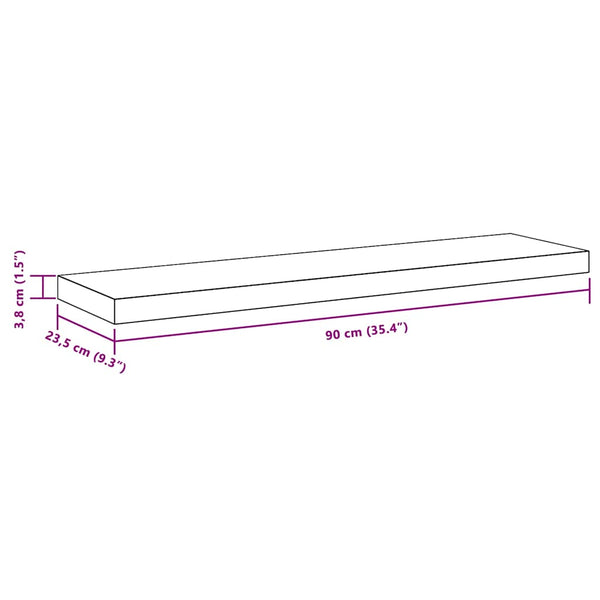 Vidaxl Floating 4 Pcs White 90X23.5X3.8 Cm Mdf Wall Shelves