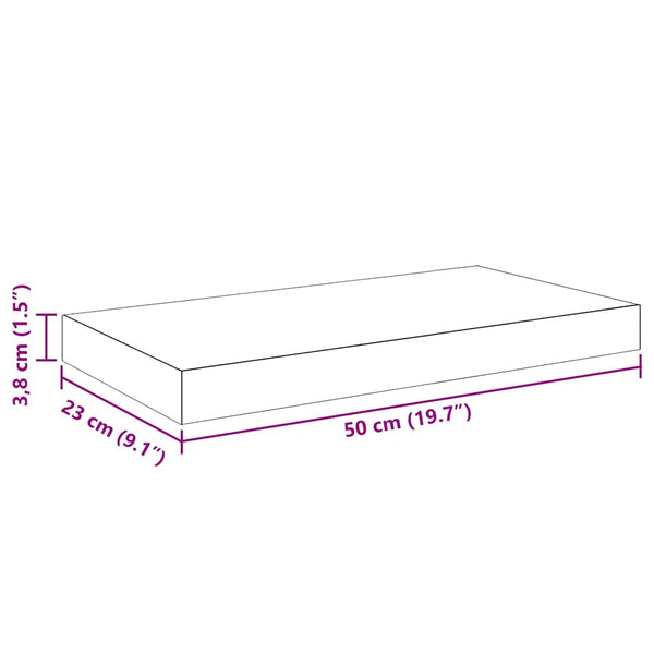 Vidaxl Floating Wall Shelf Black 50Cm Mdf Wall Shelves