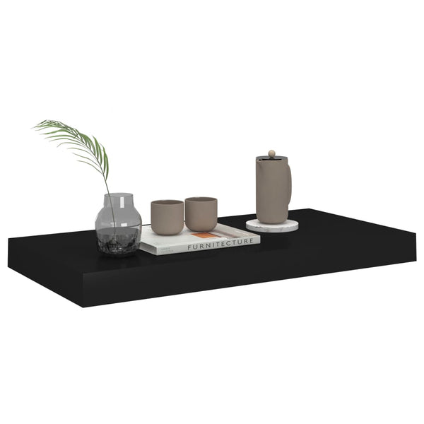 Floating Wall Shelf Black 50X23x3.8 Cm Mdf Wall Shelves