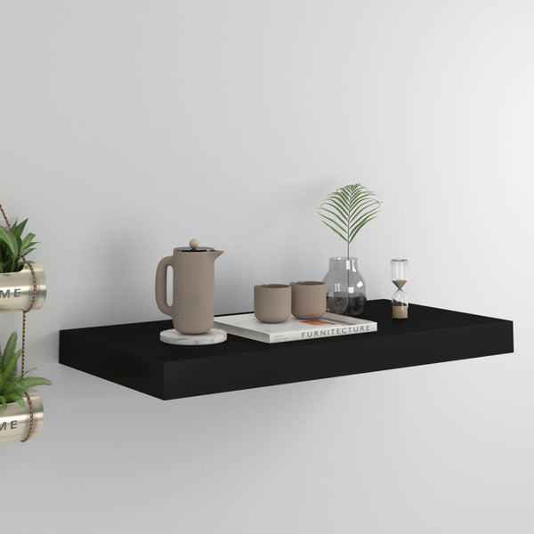 Floating Wall Shelf Black 50X23x3.8 Cm Mdf Wall Shelves