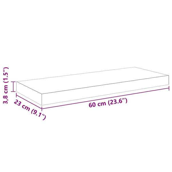 Vidaxl Floating Wall Shelf Black 60Cm Mdf Metal Wall Shelves