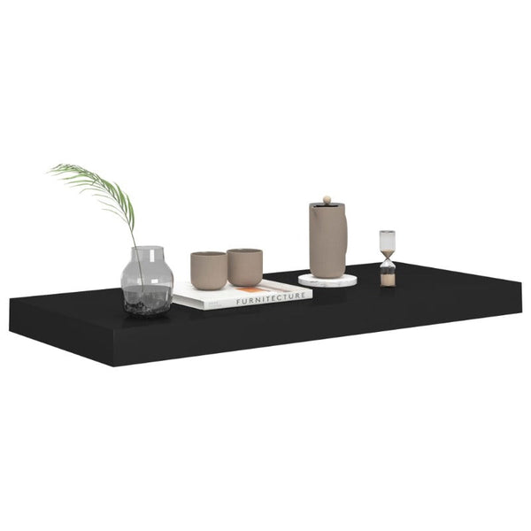 Floating Wall Shelf Black 60X23.5X3.8 Cm Mdf Bookshelves