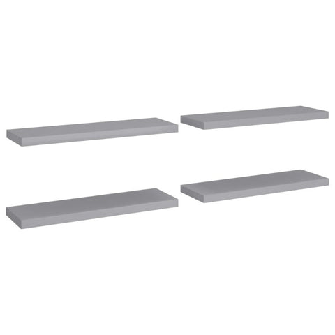Floating Wall Shelves 4 Pcs Grey 80X23.5X3.8 Cm Mdf