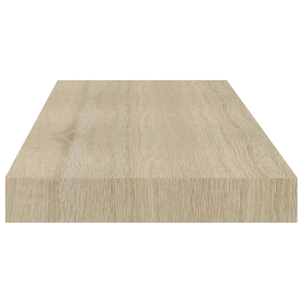 Floating Wall Shelves 2 Pcs Oak 60X23.5X3.8 Cm Mdf Bookshelves