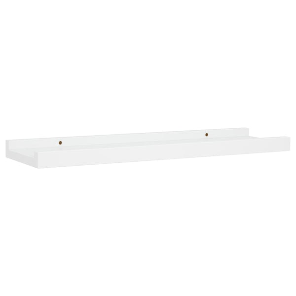 Picture Frame Ledge Shelves 2 Pcs White 40X9x3 Cm Mdf Bookshelves