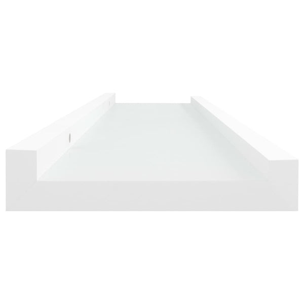 Picture Frame Ledge Shelves 2 Pcs White 40X9x3 Cm Mdf Bookshelves